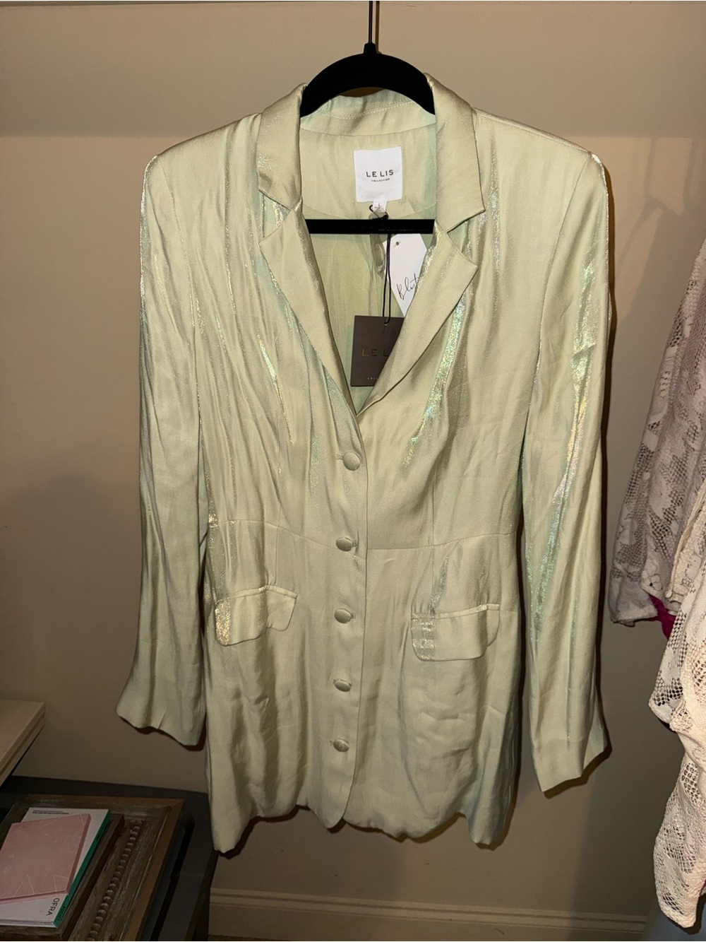 Le Lis Pale Mint Blazer Dress